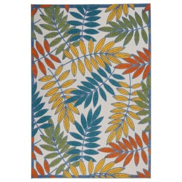 Nourison Aloha ALH18 7"10" x 10"6" Ivory and Multicolor Indoor/Outdoor Area Rug, , large