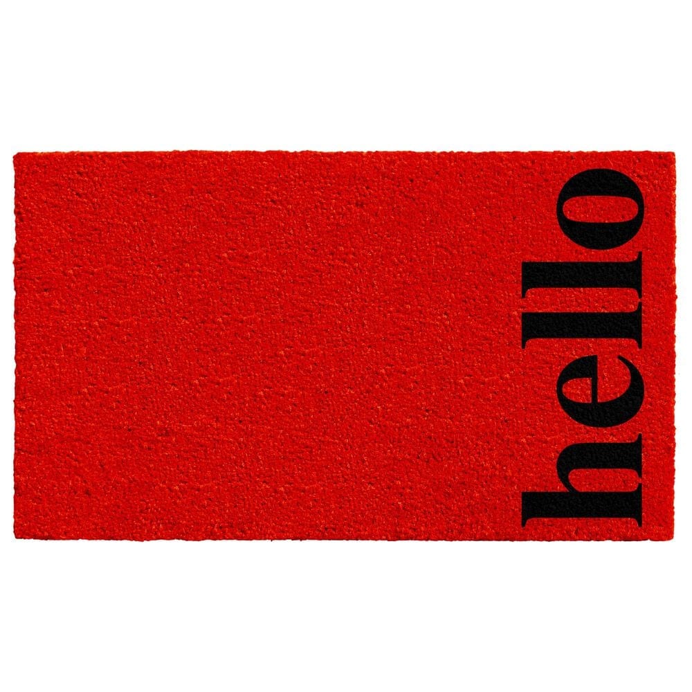 Callaway Vertical Hello  2" x 3" Red and Black Door Mat, , large