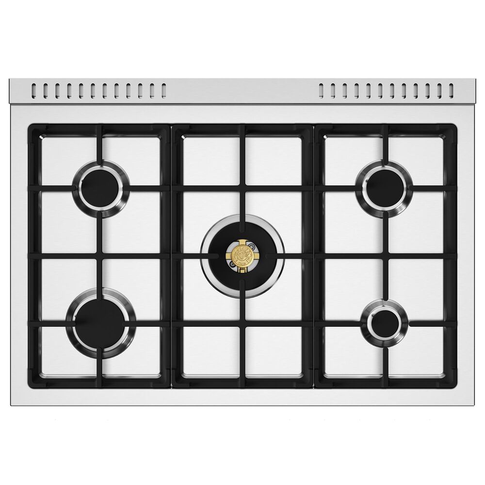Bertazzoni Master Series 36" All Gas Range in Bianco Matte and Gold, , large