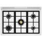Bertazzoni Master Series 36" All Gas Range in Bianco Matte and Gold, , large