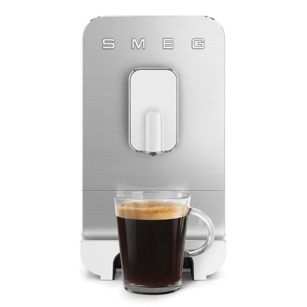 SMEG 47.34 Oz Fully Automatic Coffee Machine in Matte White and Smoky Grey, , large