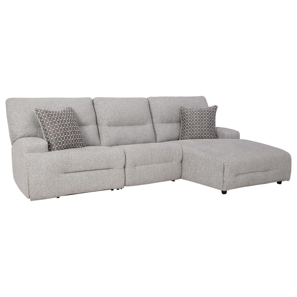 Ashley Acklen Place 3-Piece Power Right Facing Reclining Sectional with Chaise in Pewter, , large