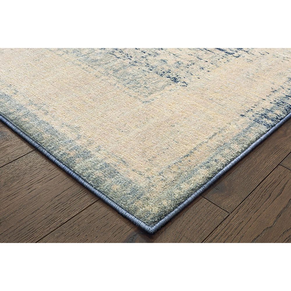 Oriental Weavers Pandora 1444H 9&#39;10&quot; x 12&#39;10&quot; Ivory and Blue Area Rug, , large