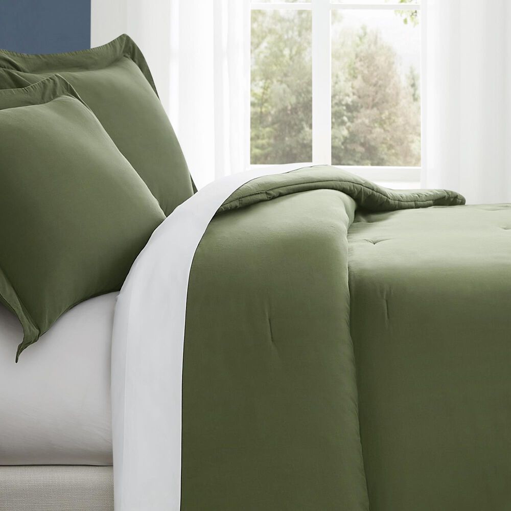 Pem America Essential Cotton 3-Piece Full/Queen Comforter Set in Green, , large