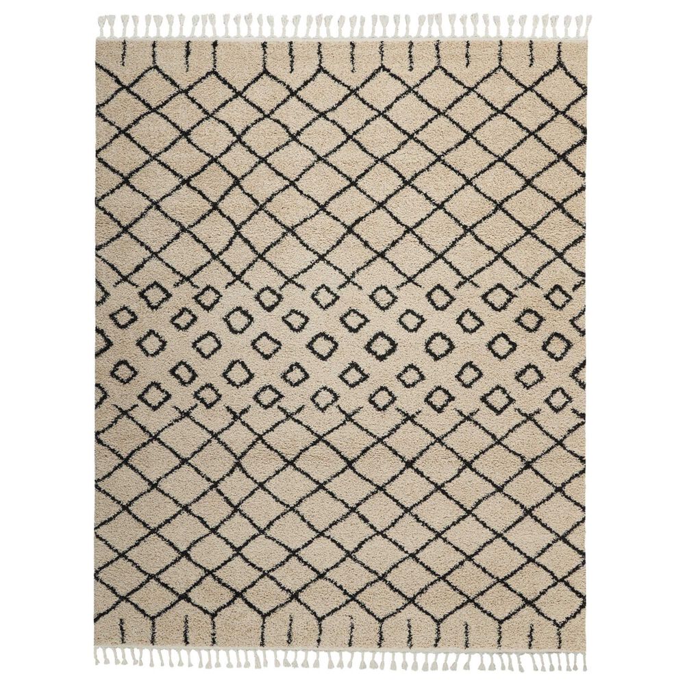Nourison Moroccan Shag MRS01 9"2" x 12"6" Cream Area Rug, , large
