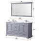 Lexora Home Dukes 60" Double Bathroom Vanity in Espresso with 2 cm White Cultured Marble Top, Rectangular Sinks and 58" Mirror, , large