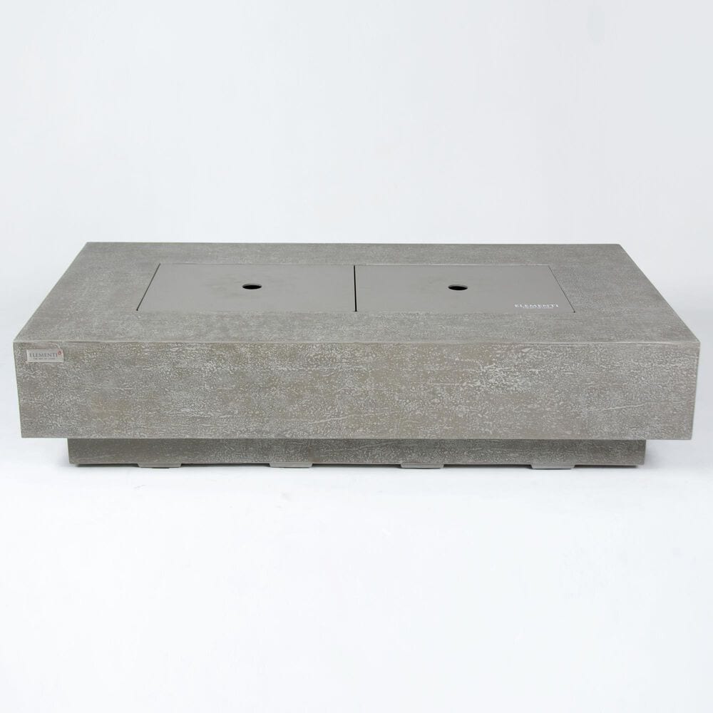 Elementi Fire Riviera Rectangular Propane Fire Pit Table in Light Gray, , large