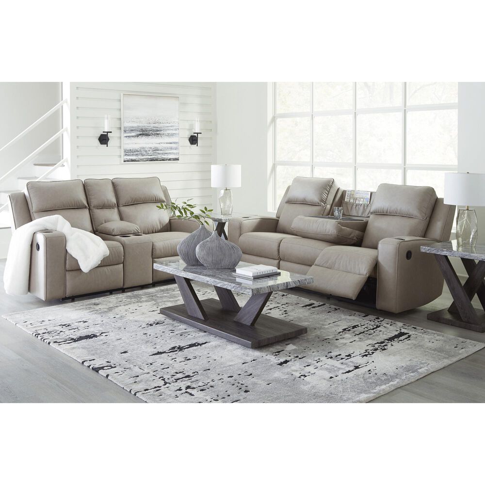 Ashley Lavenhorne Manual Loveseat in Pebble, , large