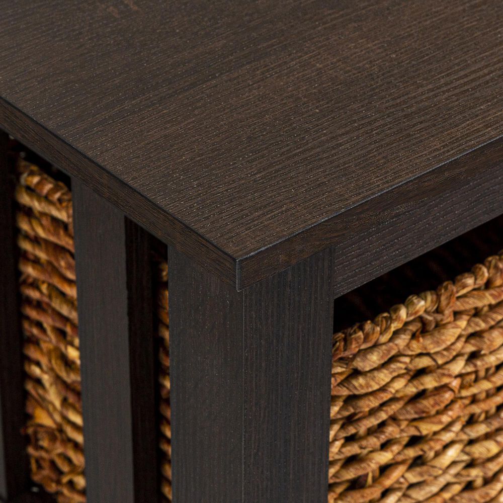 Walker Edison Mission Storage Coffee Table with Baskets in Espresso, , large