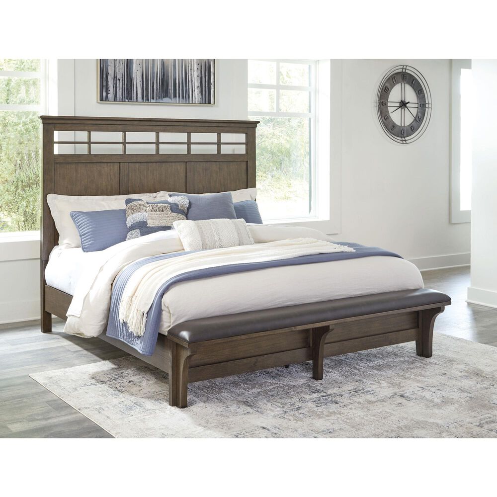 Ashley Queen Bed and Two Nightstands in Medium Brown, , large
