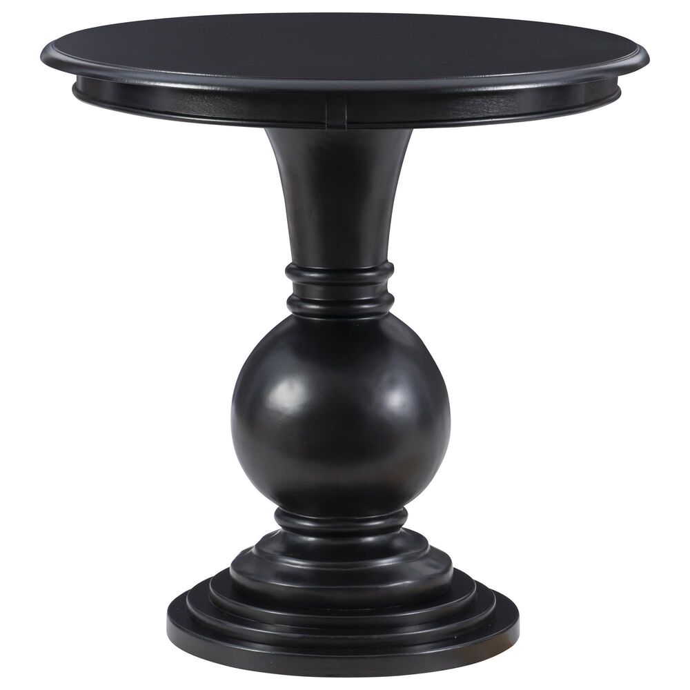 Linon Home Decor Adeline Round Accent End Table in Black, , large
