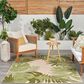 Nourison Aloha ALH40 10" x 14" Ivory and Green Indoor/Outdoor Area Rug, , large