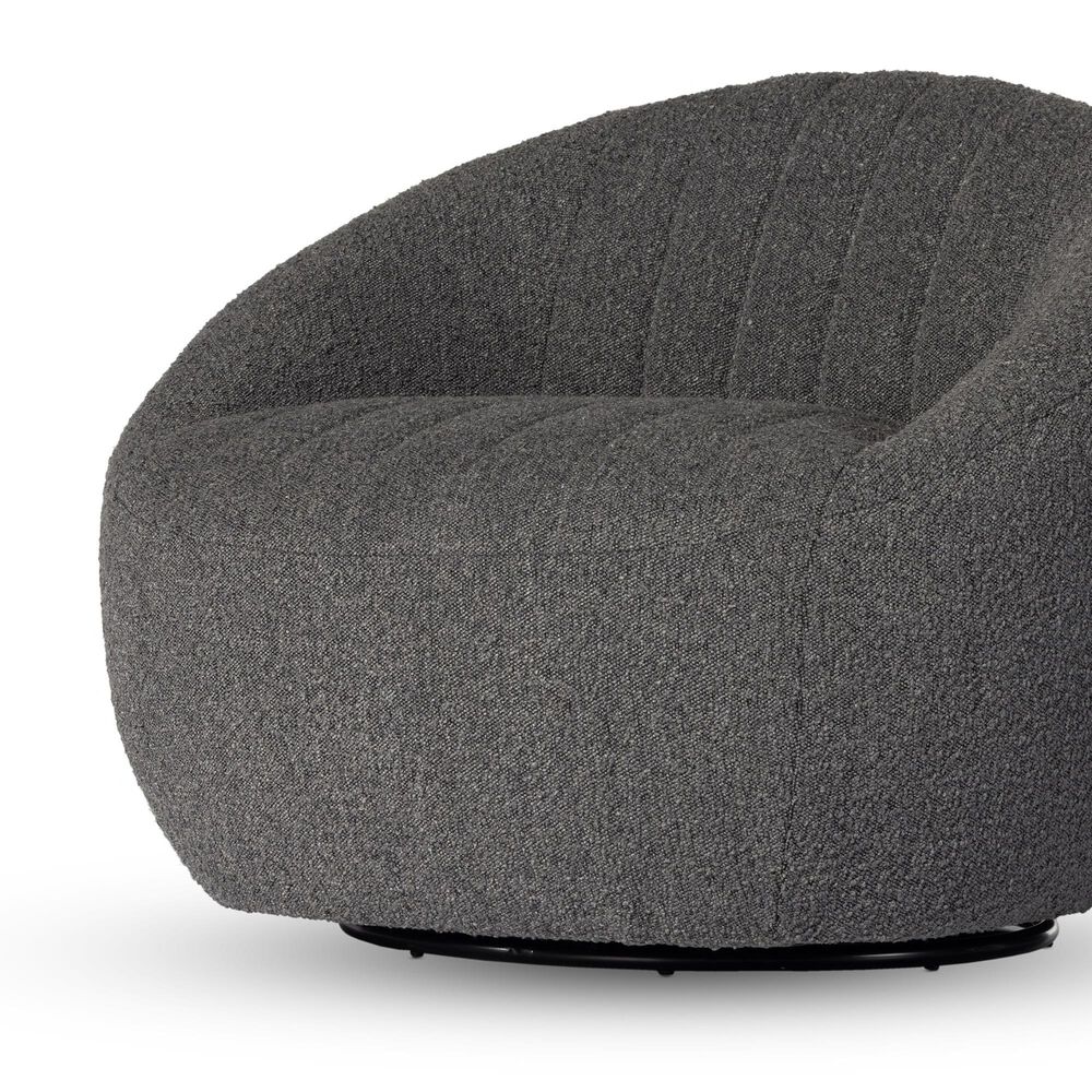 Four Hands Audie Swivel Chair in Knoll Charcoal, , large