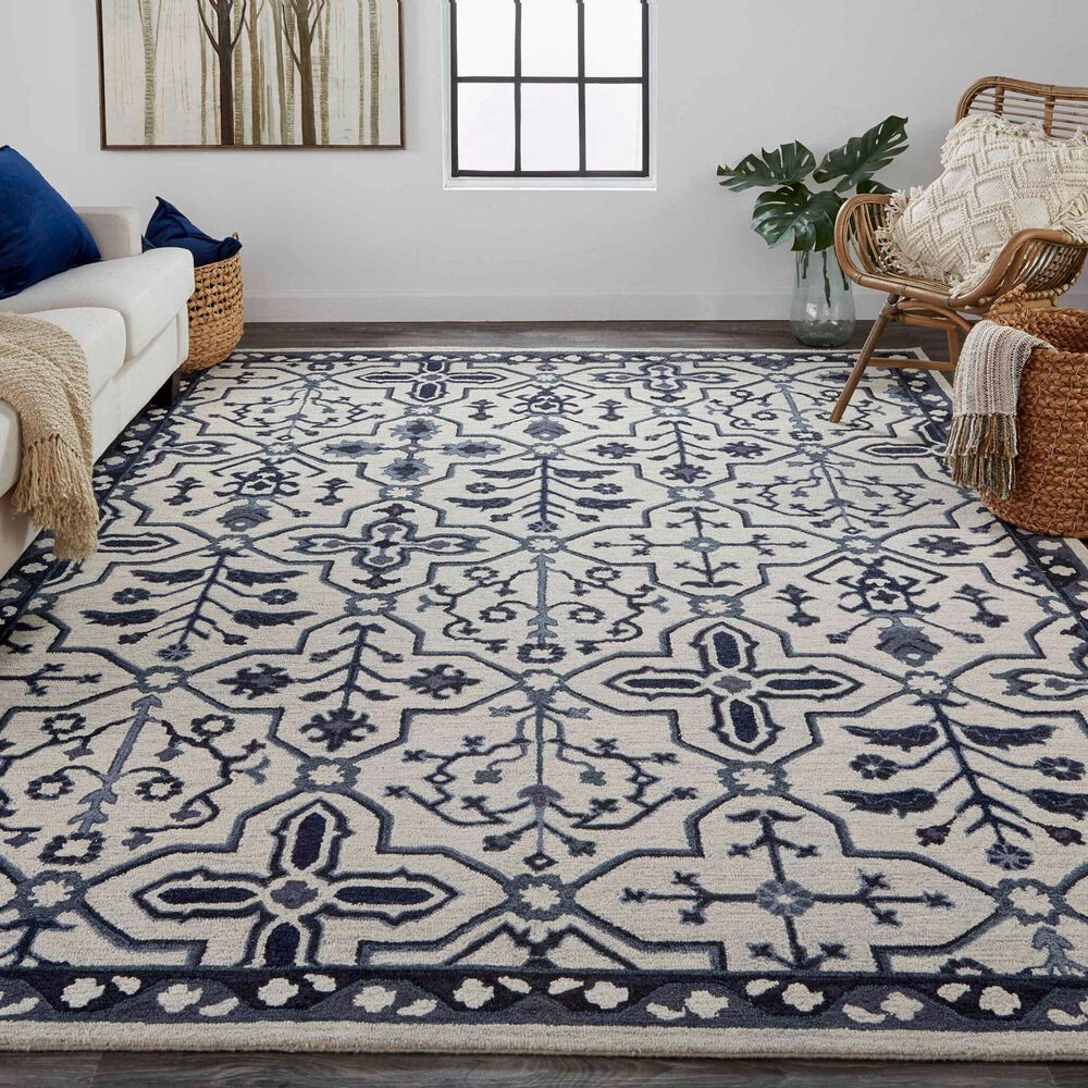 Feizy Fallon 5&#39; x 8&#39; Ivory Area Rug, , large