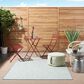Nourison Courtyard Ivory and Aqua 5" x 7" Indoor/Outdoor Area Rug, , large