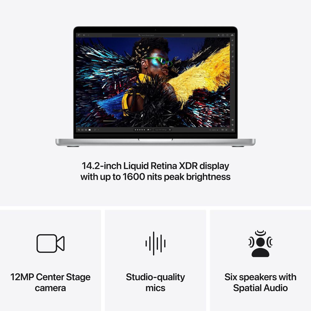 Apple MacBook Pro 14.2&quot; Laptop | Apple M4 chip 10-core - 16GB RAM - 10-core GPU - 512GB SSD in Silver with 3-Year AppleCare+, , large