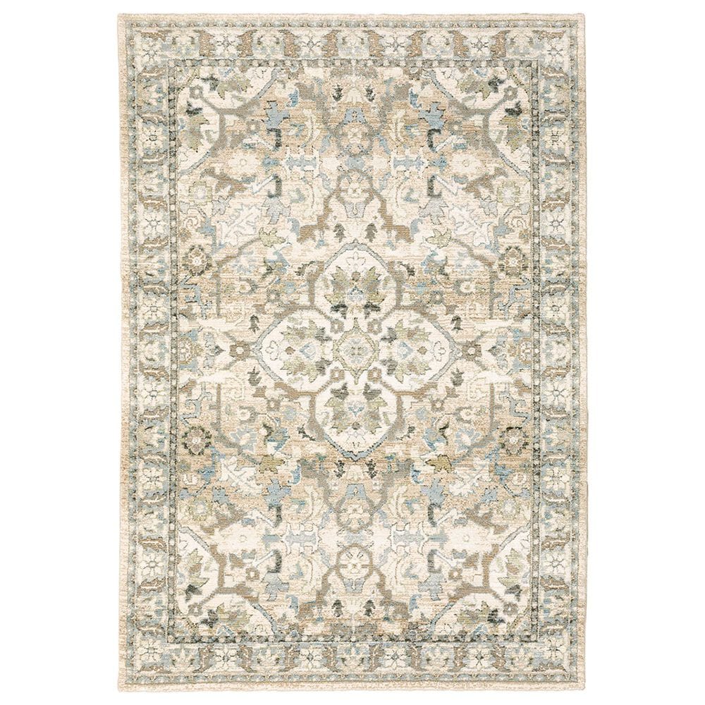 Oriental Weavers Andorra Medallion 9818G 10" x 13"2" Beige Area Rug, , large