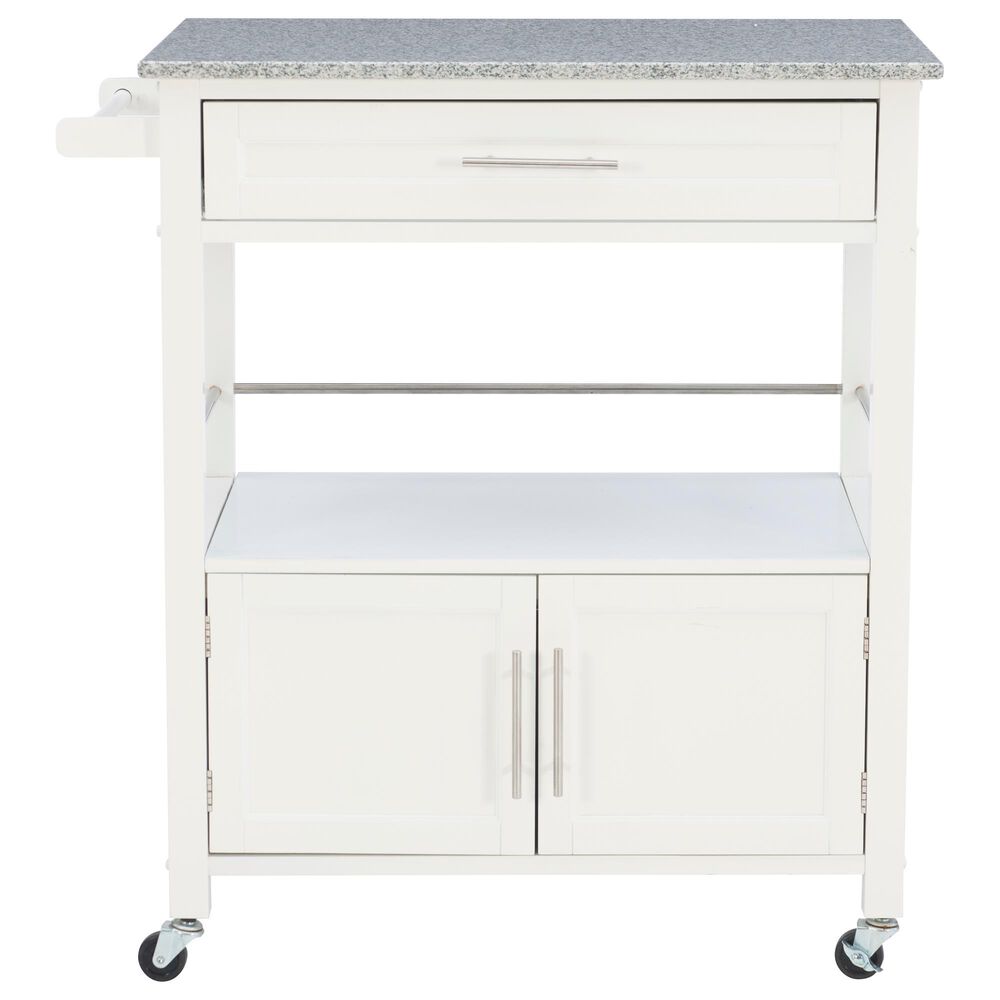 Linon Home Decor Cameron Kitchen Cart in White and Grey, , large