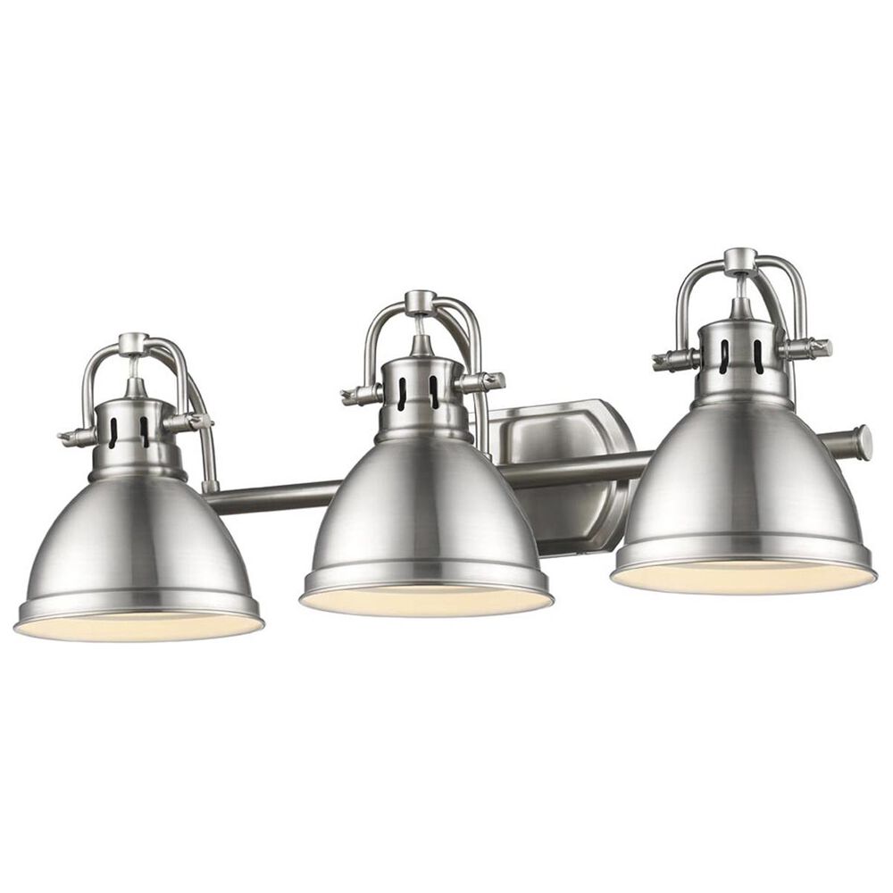 Golden Lighting Duncan 3-Light Bath Vanity in Pewter with Pewter Shades, , large