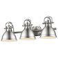 Golden Lighting Duncan 3-Light Bath Vanity in Pewter with Pewter Shades, , large
