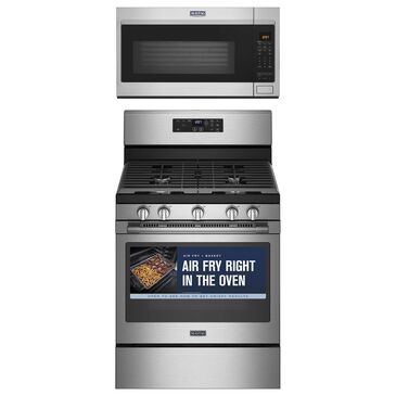 Maytag 2-Piece Kitchen Package with 5 Cu Ft. Gas Range and Microwave in Stainless Steel, , large