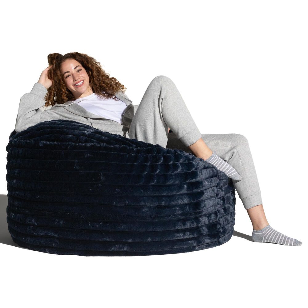 Jaxx Saxx 4" Plush Bean Bag Chair in Midnight Blue, , large