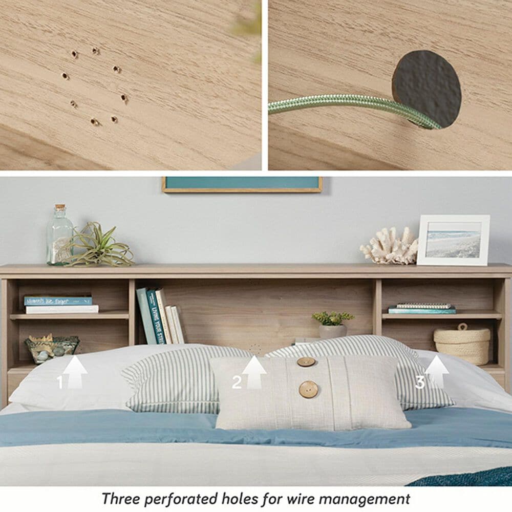 Sauder River Ranch Full/Queen Bookcase Headboard in Harvest Walnut, , large