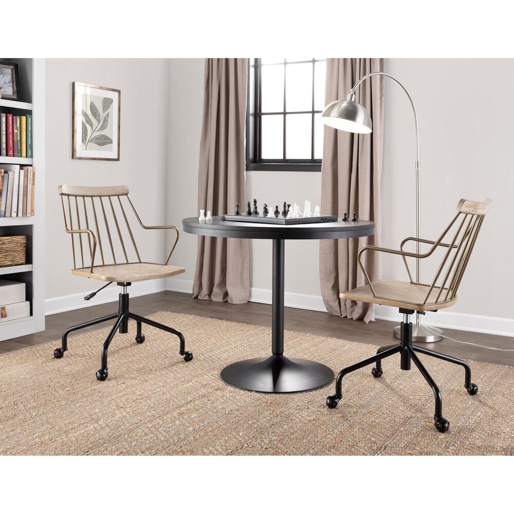 Lumisource Preston Office Chair in Black, Antique Copper and Whitewashed, , large