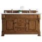 James Martin Vanities Brookfield 60" Double Bathroom Vanity in Country Oak with 3 cm Ethereal Noctis Quartz Top and Rectangle Sink, , large