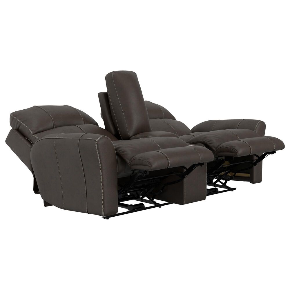 Catnapper Fredda Power Reclining Console Loveseat with Power Headrests in Coffee, , large