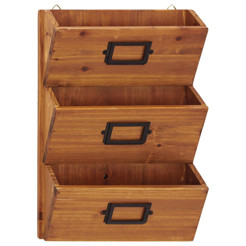 Maple and Jade 18" x 12" Wall Letter Holder in Brown, , large