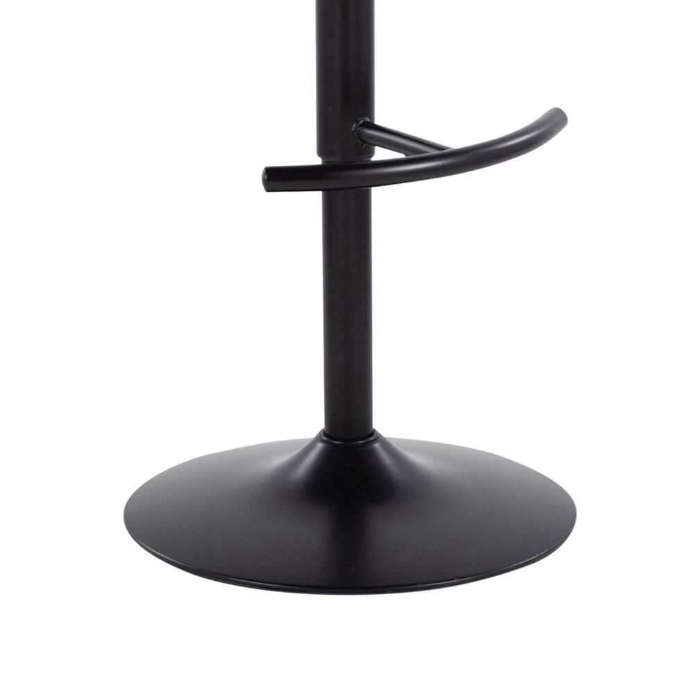 LumiSource Curvo Swivel Adjustable Barstool with Light Grey Upholstery in Black and Walnut (Set of 2), , large