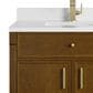James Martin Bellshire 36" Single Bathroom Vanity in Honey Oak with Single Hole 3 cm White Zeus Silestone Top and Rectangular Sink, , large