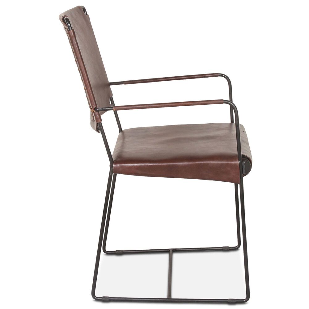 Home Trends &amp; Design New York Dining Arm Chair with Chocolate Cushion in Black, , large