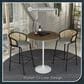 Leisuremod LeisureMod Verve Collection Modern Bar Height Table White Base with 36 Round Dark Walnut MDF Top, , large