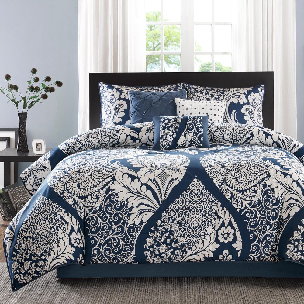 Hampton Park Vienna 7-Piece California King Comforter Set in Indigo, , large