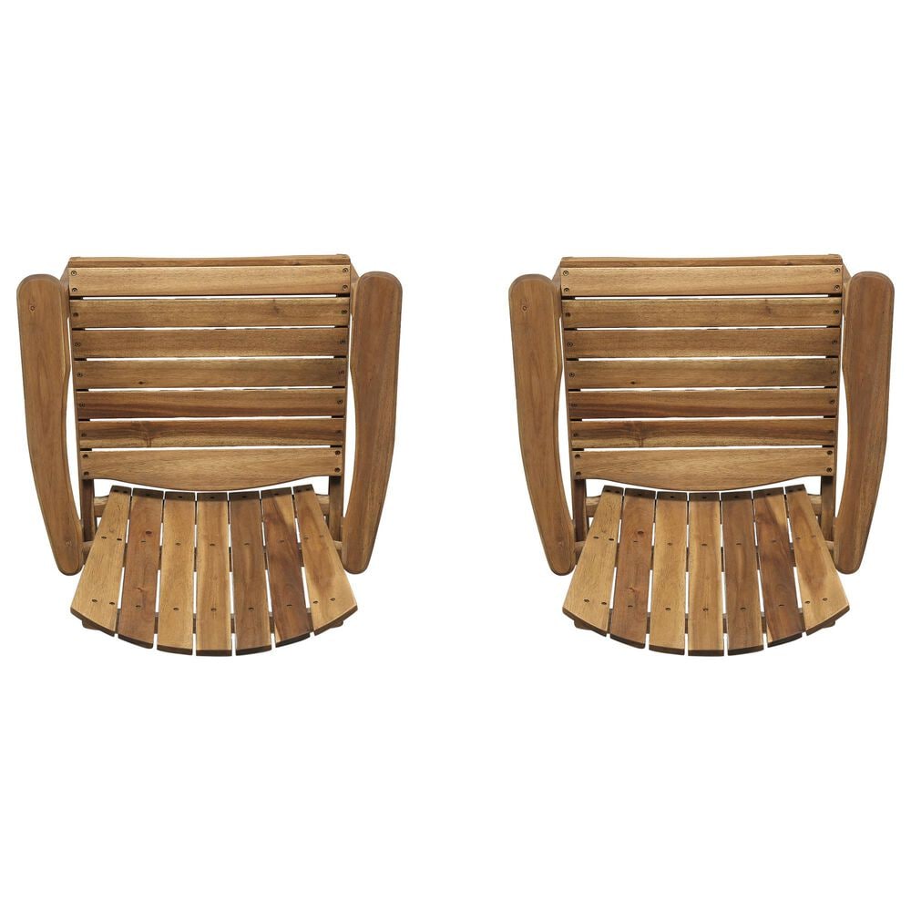 Hearth and Haven Outdoor Adirondack Dining Chair in Natural (Set of 2), , large
