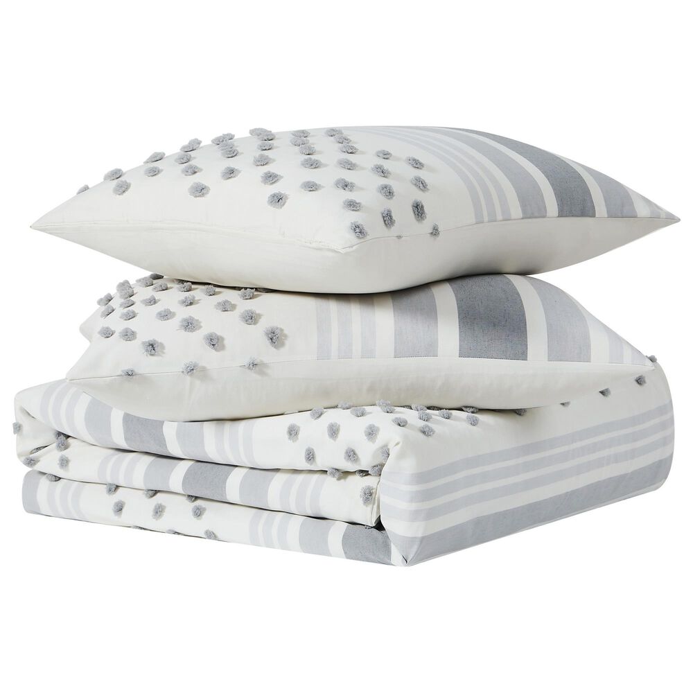Pem America Mia 3-Piece Full/Queen Duvet Set in Grey and Ivory, , large