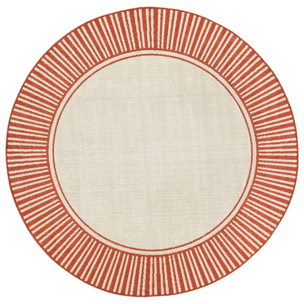 Surya Alfresco 8"10" Round Rust and Beige Indoor/Outdoor Area Rug, , large