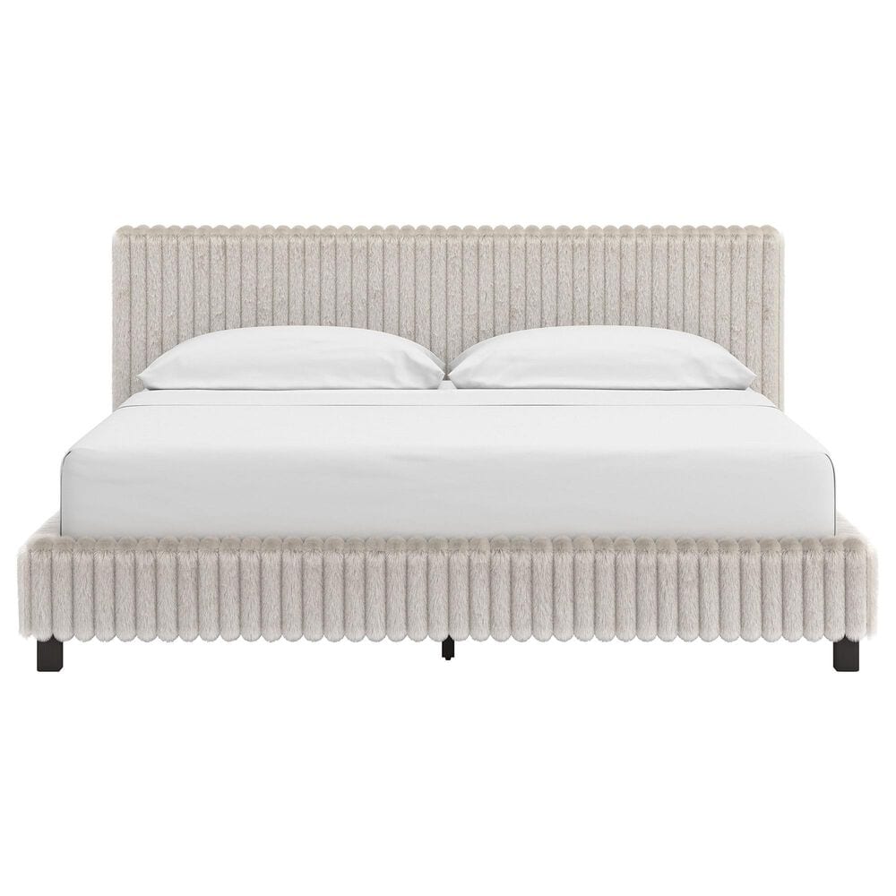 Ashley Zuraleus 3-Piece California King Upholstered Platform Bedroom Set in Matte White, , large
