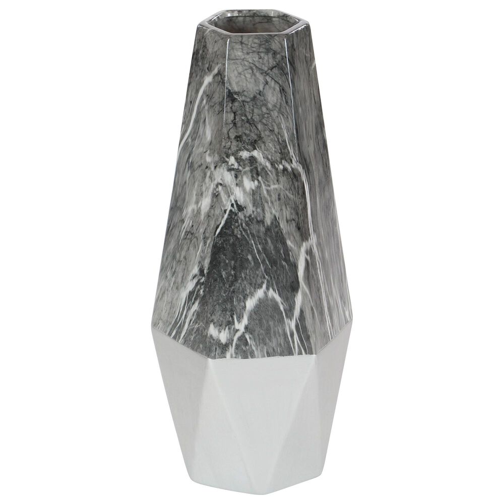 Maple and Jade 18" x 7" Vase in Grey, White and Silver, , large