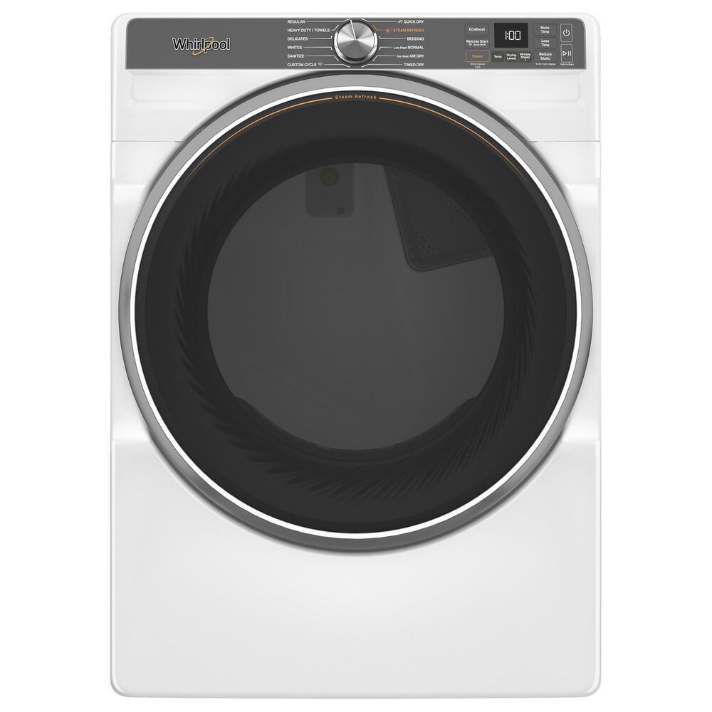 Whirlpool 5.0 Cu. Ft. Smart Front Load Washer and 7.4 Cu. Ft. Smart Electric Dryer Laundry Pair in White, , large