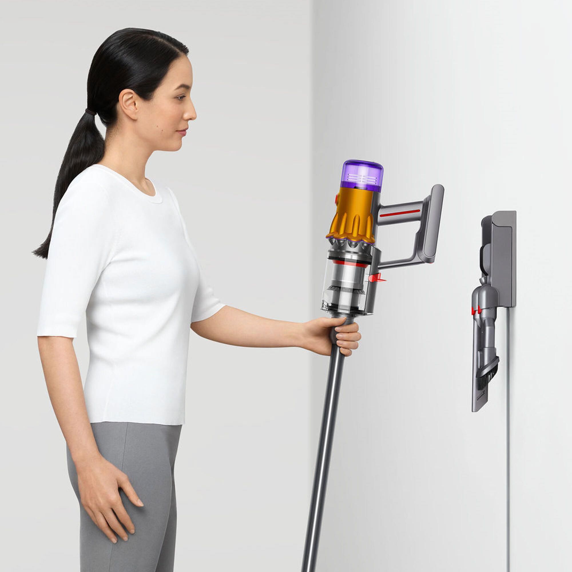 Dyson V12 Detect Slim Cordless Vacuum Cleaner in Yellow/Iron | NFM