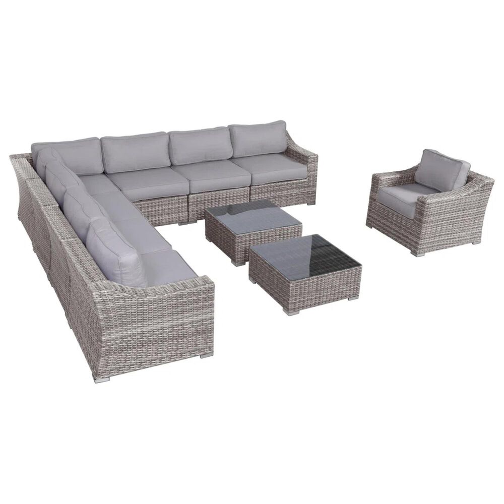 Hearth and Haven 10-Piece Outdoor Sectional Set in Gray, , large