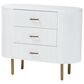 Baxton Studio Beyla 3-Drawer Dresser in White and Gold, , large