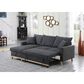 HOMLUX 84.25"W Reversible Sleeper Sectional Sofa with Storage Chaise and Pillows, in Dark Grey, , large