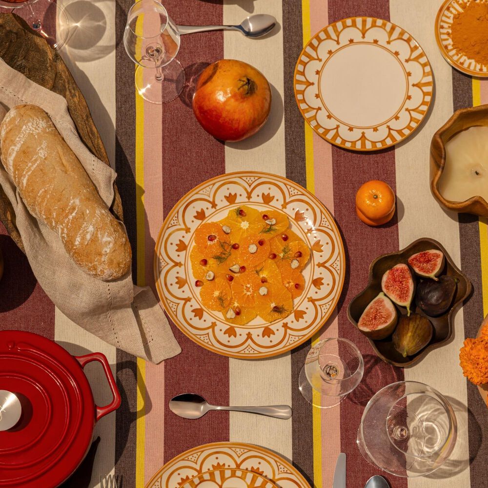 Oxford Unni Nuray 20-Piece Dinner and Tea Set in Brown and Off White, , large