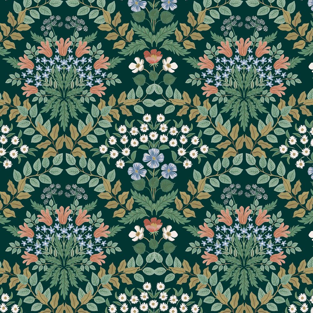 Rifle Paper Co Crafted by Cloth and Company Elly Queen Headboard in Bramble Emerald, , large
