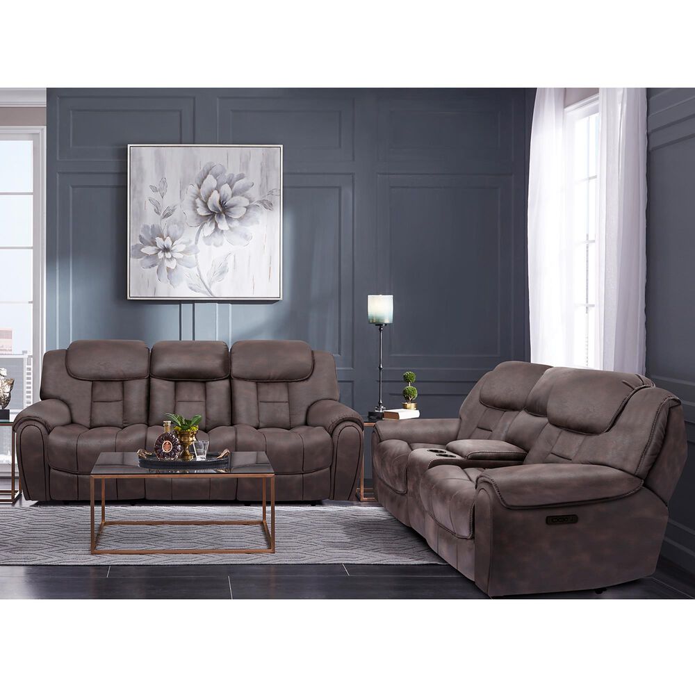 Oxford Furniture 2-Piece Power Reclining Living Room Set in Cowboy Dark Brown, , large