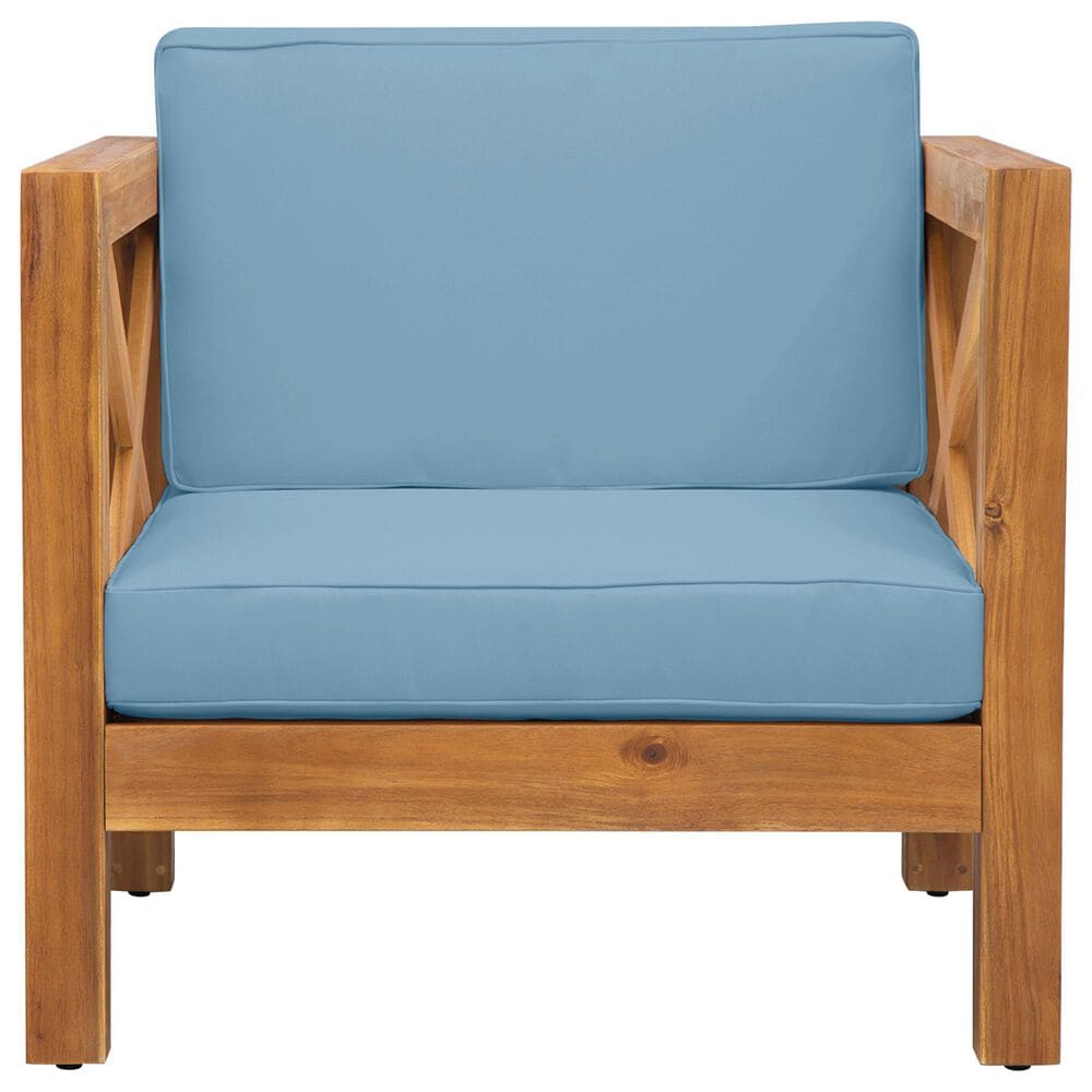 Hearth and Haven Brava Outdoor Club Chair with Cross-Back Design in Blue, , large